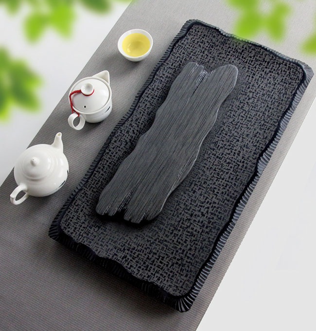 生活禪-財聚綠洲石雕茶盤